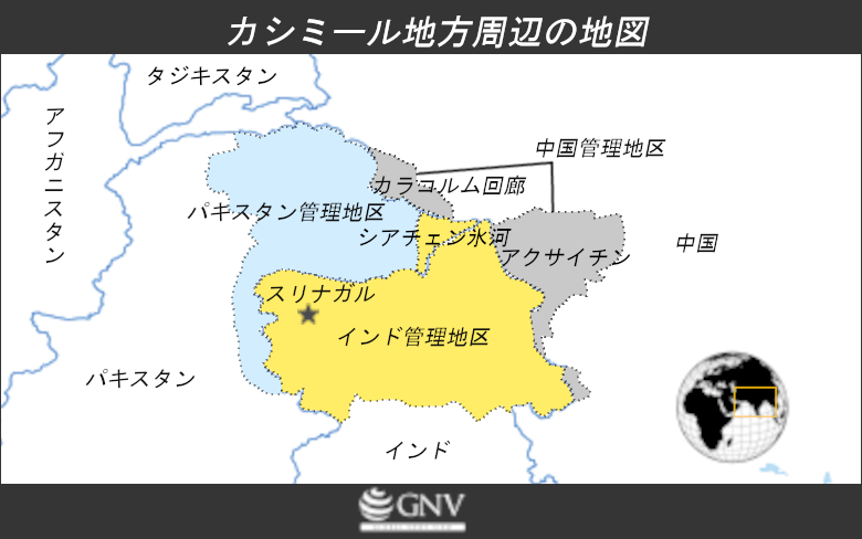カシミール地方の地図
